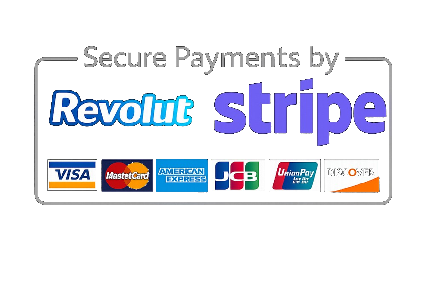 Secure payments by Revolut and Stripe
