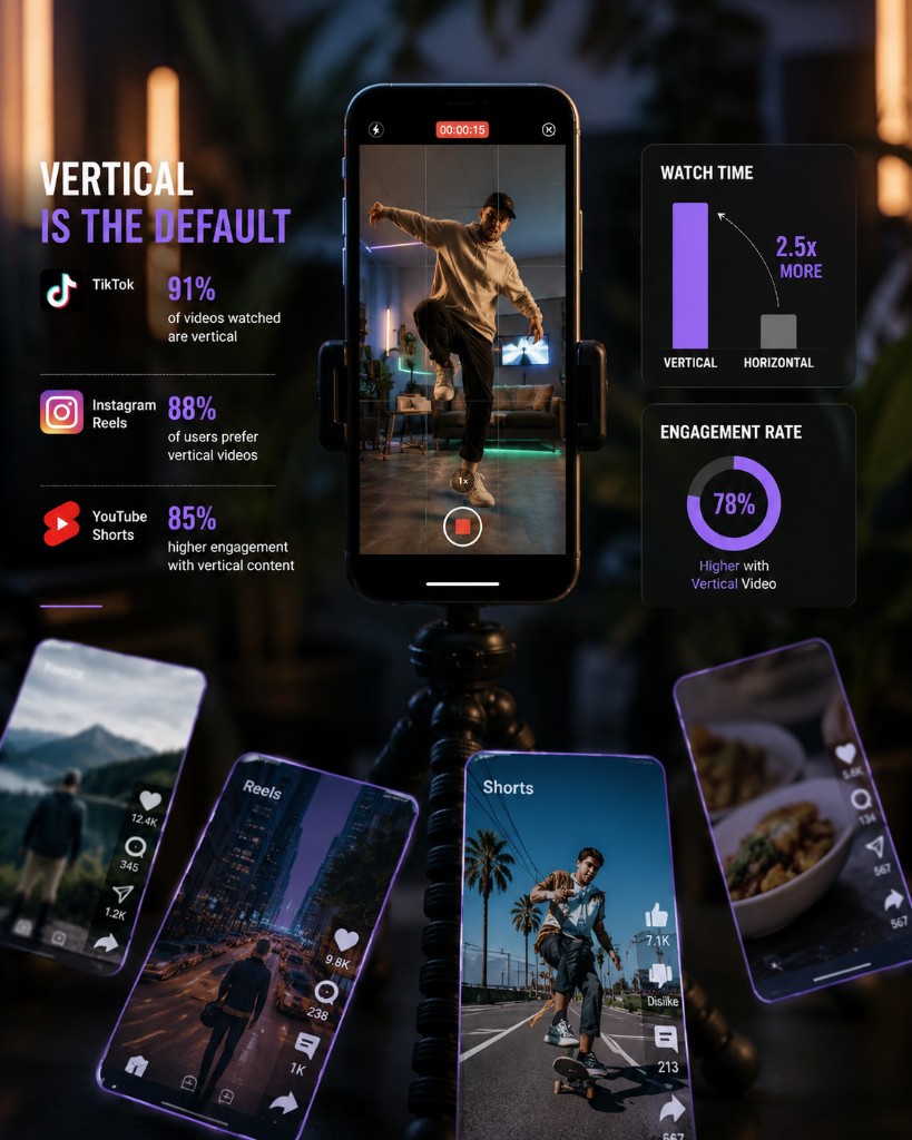 Vertical is the default for social video